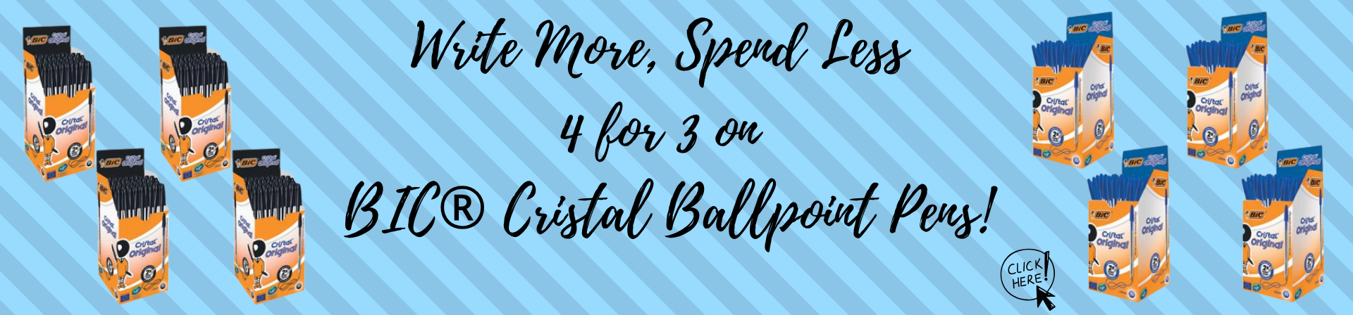 BIC\u00ae Cristal Ballpoint Pens 4 for 3 Offer \u2013 Write More, Spend Less